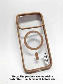 Luxury Shockproof And Drop-Resistant 3-In-1 Magnetic Clear Acrylic Phone Case, Compatible With 17 Pro Max - Brown - View 3