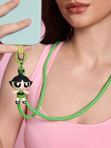 THE POWERPUFF GIRLS X SHEIN Gantungan Ponsel Boneka Kartun Lucu - Hijau - View 2