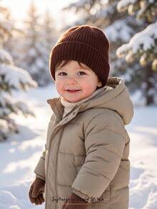 Cozy Pixies 3PCS Boys And Girls Autumn And Winter Warm Knitted Wool Hat Set Outdoor Autumn And Winter Wool Hat Multi-Piece Set - Multicolor - View 7