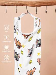 TOM & JERRY X SHEIN 1 Cartoon Cute Printed Mother Nursing Gown, Go Out Baby Carriage Cover, Soft And Comfortable For Daily Use In All Seasons - Multicolor - View 2