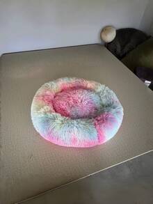 1PC Off Rainbow Color Round Warm Thick Pet Bed Mat Multiple Sizes For Medium Small Cats Dogs Indoor Use Soft Cozy Full Season Essential For Pet Lovers Non Detachable Cushion - color - View 8