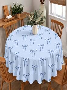 Joivida One Blue Bow Tablecloth, Made Of Peach-Colored Velvet, Easy To Clean For Kitchen And Dining Room Decoration, Suitable For Parties, Picnics, Home Decorations, With A Bright Style, Durable Fabric, Movable Fabric, Party Tableware - Blue bow - View 8