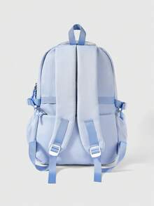 ROMWE Kawaii Blue Multi-Pocket Transparent Layer Display Backpack. - Blue - View 3