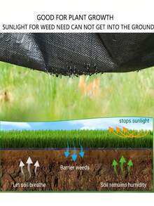 Black Barrier Fabric 1m X 10m Heavy Duty Thickened Anti Aging Permeable Ground Cover Mat For Garden Orchard Landscaping Control UV Resistant Durable - Black - View 7