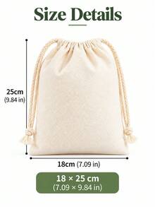 Haus Hana 1pc Blank Polyester Drawstring Bag, Plain Fabric Gift Pouch With Adjustable Drawstring Closure, Reusable Storage Bag For Jewelry, Gifts, Candy, Crafts, Party Favors, DIY Projects, Travel Organization, Wedding Packaging And Custom Decoration Supplies - Multicolor - View 11