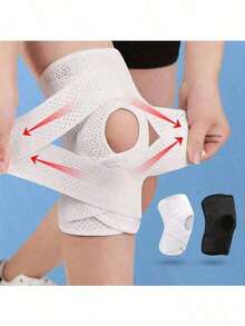 Adjustable Sports Knee Sleeve, Anti-Slip Compression Knee Pad, Suitable For Running, Basketball, Gym Workout, Open Patella Sports Knee Brace, Unisex - Multiple Styles - View 9