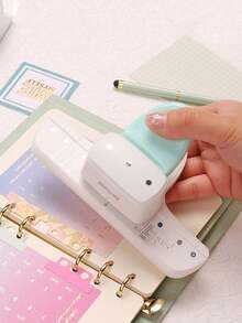 1PC Loose Leaf Hole Punch Daily Planner Adjustable 3 Hole Paper Puncher For A5 A6 A7 Size 8 Sheet Capacity Notebooks Scrapbooking - Multicolor - View 11