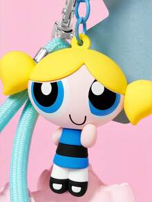 THE POWERPUFF GIRLS X SHEIN Dây đeo điện thoại búp bê hoạt hình dễ thương - Màu xanh lam - Xem 5