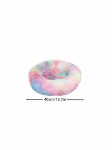 1PC Off Rainbow Color Round Warm Thick Pet Bed Mat Multiple Sizes For Medium Small Cats Dogs Indoor Use Soft Cozy Full Season Essential For Pet Lovers Non Detachable Cushion - color - View 9