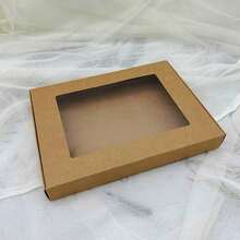 10pcs/Pack Kraft Paper & White Cardboard Transparent Pvc Window Display Gift Box For Towels, Silk Scarves, Toys, Necklaces, Etc. - Boxes - View 4
