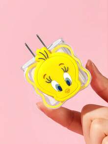 LOONEY TUNES X SHEIN 數據線保護套，適用於 iPhone 充電器，4 件組手機線材保護套，充電器保護套（不含數據線） - 黃色 - 查看 6