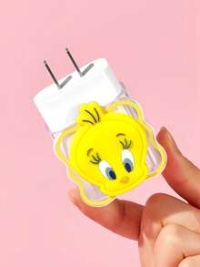 LOONEY TUNES X SHEIN 數據線保護套，適用於 iPhone 充電器，4 件組手機線材保護套，充電器保護套（不含數據線） - 黃色 - 查看 7