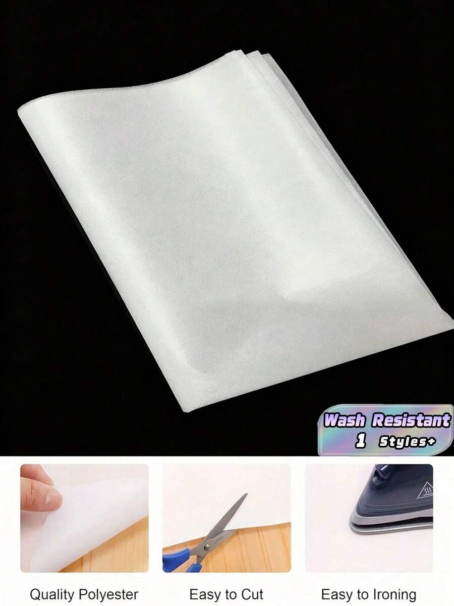 1 Piece Of 90 * 300cm Ironed Adhesive Lining Fabric, Suitable For Sewing And Handmade Production - Lightweight Polyester Lining Fabric, Suitable For Clothing, Bags, And Home Decoration - White - View 1