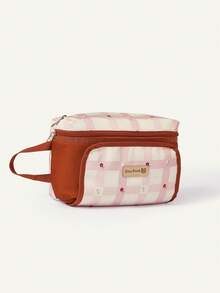 Cozy Pixies 1 Piece Oxford Cloth Diaper Storage Bag, Multi-Functional Travel Storage Mother And Baby Bag, Hidden Convenient Tissue Bag, Baby Product Bag. - Plaid - View 9