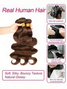 Color #2 Dark Brown Body Wave Human Hair Bundles 10-28 Inch Chocolate Brown 3 Bundles Body Wave Bundles Human Hair Brazilian Remy Weave Hair Extensions - S2 - View 8