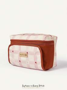 Cozy Pixies 1 Piece Oxford Cloth Diaper Storage Bag, Multi-Functional Travel Storage Mother And Baby Bag, Hidden Convenient Tissue Bag, Baby Product Bag. - Plaid - View 6