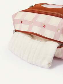 Cozy Pixies 1 Piece Oxford Cloth Diaper Storage Bag, Multi-Functional Travel Storage Mother And Baby Bag, Hidden Convenient Tissue Bag, Baby Product Bag. - Plaid - View 8