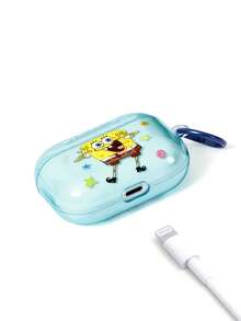 SpongeBob SquarePants | SHEIN 防摔保護藍牙耳機保護殼，附彈簧環 - 彩色 - 查看 4