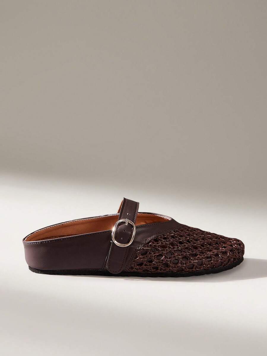 Solecia Ladies Comfort Soft Bottom Closed Toe Slippers, Woven Holiday Style Fall Shoes - Chocolate Brown - View 1