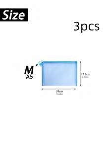 Clear Mesh Zipper Pouch A4 A5 A6 Waterproof File Bag Document Holder Office Supplies Storage Pouch Stationery Organizer Set - Storage bag - View 12