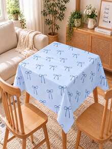 Joivida One Blue Bow Tablecloth, Made Of Peach-Colored Velvet, Easy To Clean For Kitchen And Dining Room Decoration, Suitable For Parties, Picnics, Home Decorations, With A Bright Style, Durable Fabric, Movable Fabric, Party Tableware - Blue bow - View 5