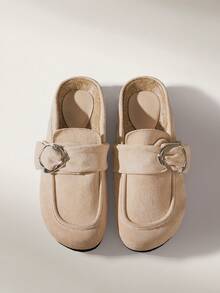 Solecia Retro Mules Shoes Side Buckle Back Empty Slippers Casual Shoes Fall Shoes - Khaki - View 7