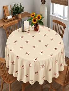 Joivida One Yellow Bow Tablecloth, Made Of Peach-Colored Velvet, Easy To Clean For Kitchen And Dining Room Decoration, Suitable For Parties, Picnics, Home Decorations, With A Bright Style, Durable Fabric, Movable Fabric, Party Tableware - Yellow bow - View 8
