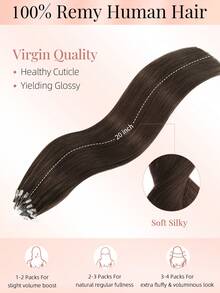 50 Strands Microlink Hair Extensions Human Hair, 2# Light Brown Micro Loop Extensions, Silky Straight Micro Bead Design, Premium Remy Human Hair, Easy Installation & Long‑Lasting Wear, Ideal For Women To Boost Hair Volume - S2 - View 2