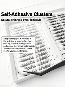 252Pcs Glue Free Manga Lash Clusters, Wispy Spiky Anime Individual False Eyelashes, DIY Segment Eyelash Extensions, Soft Faux Mink Reusable Cluster Lashes, D Curl Fluffy Fairy Lashes For Beginners, Daily Makeup, Party & Cosplay Eye Makeup - Multicolor - View 9