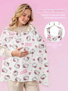 HELLO KITTY AND FRIENDS | SHEIN 1 Cartoon Cute Printed Mother Nursing Gown, Go Out Baby Carriage Cover, Soft And Comfortable For Daily Use In All Seasons - Multicolor - View 1