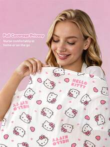 HELLO KITTY AND FRIENDS | SHEIN 1 Cartoon Cute Printed Mother Nursing Gown, Go Out Baby Carriage Cover, Soft And Comfortable For Daily Use In All Seasons - Multicolor - View 3