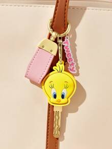 LOONEY TUNES X SHEIN Pink Cartoon Decorative Keychain, Key Cover, Bag Pendant. - Multicolor - View 2