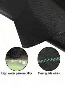 Black Barrier Fabric 1m X 10m Heavy Duty Thickened Anti Aging Permeable Ground Cover Mat For Garden Orchard Landscaping Control UV Resistant Durable - Black - View 2