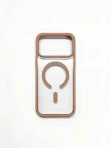 Luxury Shockproof And Drop-Resistant 3-In-1 Magnetic Clear Acrylic Phone Case, Compatible With 17 Pro Max - Brown - View 2