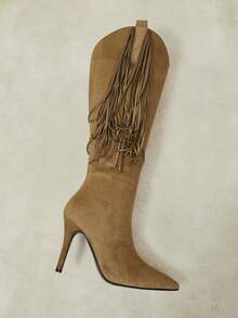 Styleloop Suede Tassel Boots Women - Dark apricot - View 5