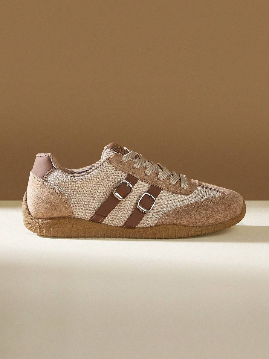 CUCCOO EASI Sepatu Flat Wanita Bertali Nyaman Kasual - Khaki - View 1