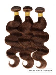 Color #2 Dark Brown Body Wave Human Hair Bundles 10-28 Inch Chocolate Brown 3 Bundles Body Wave Bundles Human Hair Brazilian Remy Weave Hair Extensions - S2 - View 3