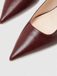CUCCOO BIZCHIC Women's Pointed Toe Buckle Design Fashion High Heels For Daily Commute - Caramel Brown - View 3
