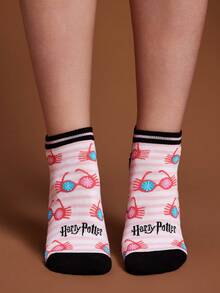 HARRY POTTER X SHEIN 4雙 女款日常穿著襪子 - 雜色 - 查看 6