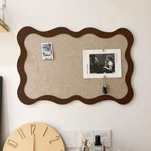 1 Buah Papan Buletin Felt Bertepi Gelombang Besar, Papan Pin Felt Tepi Kipas Estetis, Papan Pajangan Foto & Papan Visi Perekat Diri untuk Dekorasi Rumah, Kantor, dan Ruangan - A - View 10