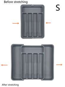 Large Capacity Tableware Organizer, Expandable Dinnerware Storage Box | Flat Tableware Storage Shelf For Kitchen, Plastic Organizing Box, Suitable For Spoons, Forks, Knives - Multicolor - View 12