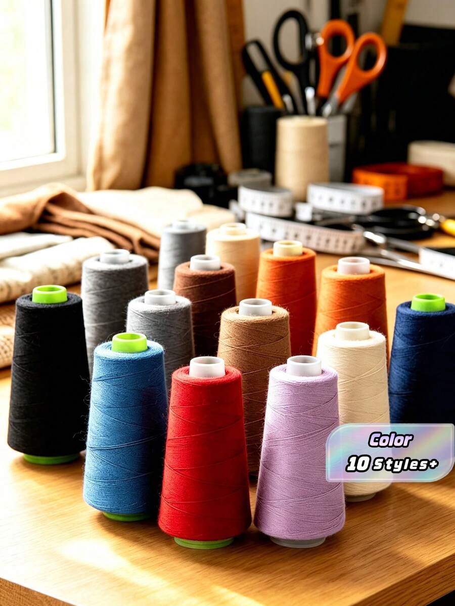 1 قطعة خيط خياطة مطاطي بغرزة قفل، بكرة 3000 ياردة، 100% بوليستر، خيط سيرجر وأوفرلوك وتنجيد للأقمشة المطاطية مثل ملابس السباحة والملابس الداخلية والملابس المحبوكة والجوارب وغيرها - متعدد الألوان - مشاهدة 1