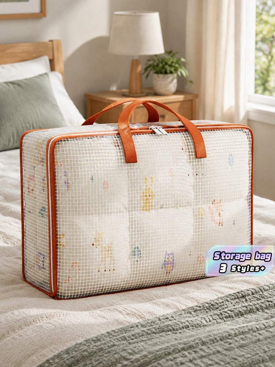 Piece Storage Bag For Various Items, Transparent Water-Resistant Pvc Material, Suitable For Seasonal Clothing Storage And Organization, Large Travel Bag, School Packing Bag, Dormitory Clothing Storage Bag - Multicolor - View 1