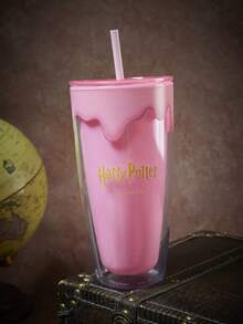 HARRY POTTER X SHEIN كوب بقاع مسطح ليزر كول سعة 24 أونصة/700 مل، - وردي - مشاهدة 3