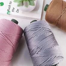 1Roll 230g /200m Colorful Twisted Braided Rope, Hollow Cord For DIY Craft, Handmade Bag, Drawstring Belt Accessories, Decorative Polypropylene Fiber String,Crochet Thread, Hand-Crocheted Bag Thread,Cushion ,Hat ,Modern Solid Color Polyamide DIY Yarn - multicolor - View 6