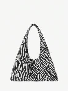 MUSERA Tas Tote Bahu Wanita Modis, Sederhana, Kapasitas Besar, Ringan, Motif Zebra, untuk Perjalanan Sehari-hari dan Belanja - pola zebra - View 5