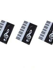 6-Page A4 Music Score Holder, 3 Fold PP Plastic Black, Piano Keyboard & Music Note Design, Waterproof Piano Score Clip, Reduce Page Turning, Ideal For Musicians Practice, Performance, Band, Music Class, Piano Accessory, Multipurpose Gift - Black - View 4