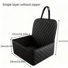 Dog Car Seat‑On‑Board Pet Travel Carrier, Durable Fabric, Easy‑To‑Clean, Adjustable Straps, Ideal For Long Car Rides, Must‑Have For Dog Travel, Suitable For Small And Medium‑Sized Dogs - Black - View 2