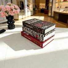 3pcs/Set Premium Paper Faux Decorative Books, American Vintage Style Fake Books, Living Room, Study Home Decor Statue Display, Stackable Holiday Decoration - Passion - View 6