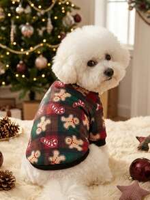 PETSIN Gingerbread Pet Print Casual Sweatshirt, Suitable For Christmas Occasions - Multicolor - View 3